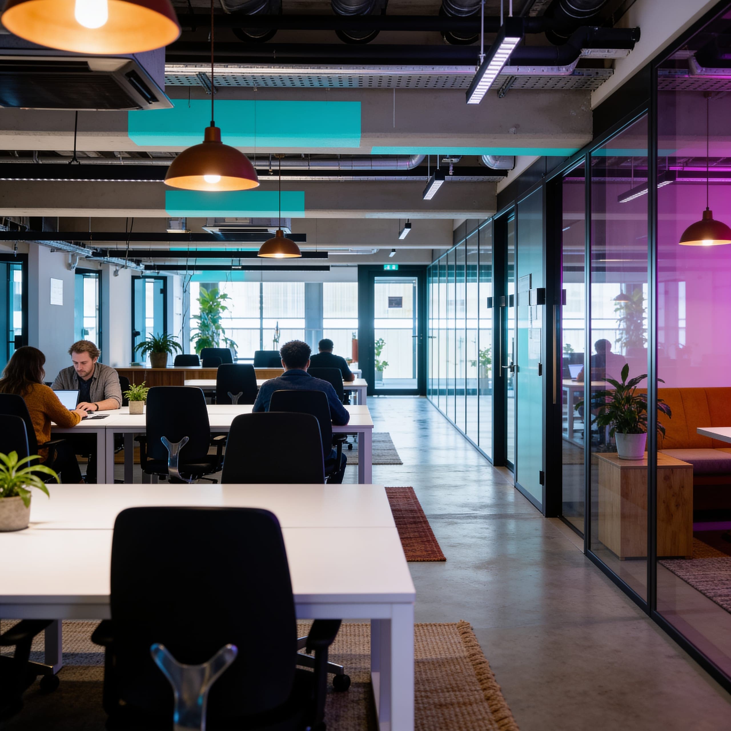 A dedicated desk in the shared workspace at The Delta Campus Berlin
