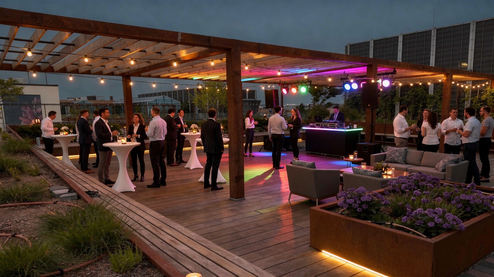 The Rooftop Terrace nach Einbruch der Dunkelheit