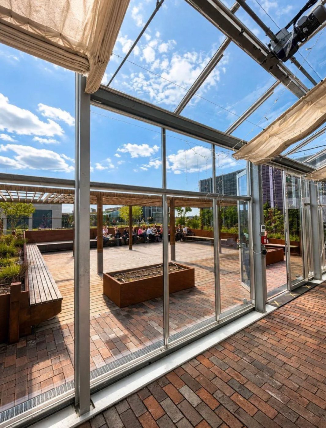 Looking out from the Pavilion across the Sundowner Terrace